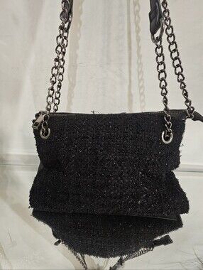 Black Chain-Handle Women's Evening Shoulder Bag